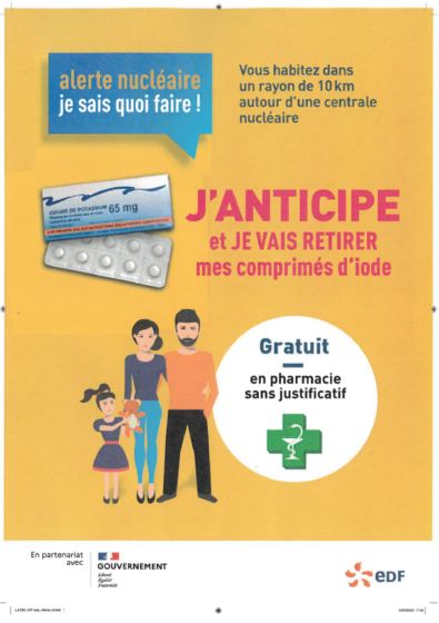 Distribution comprimés d’iode